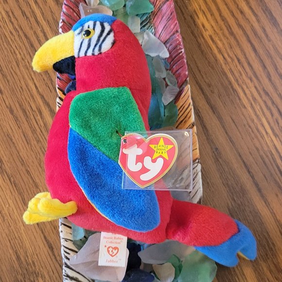 Ty Beanie Babies *RARE ERROR STAMP* Jabber Parrot Bird 1997 (Retired) - Picture 10 of 16